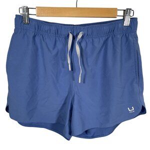 Huk Pursuit Volley Shorts Blue Womens Medium Blue Gym Lightweight Stretch Pocket